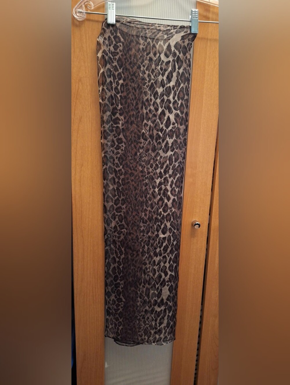 Vintage 100% Silk Leopard Print Square Scarf 33x35 Large Animal Print